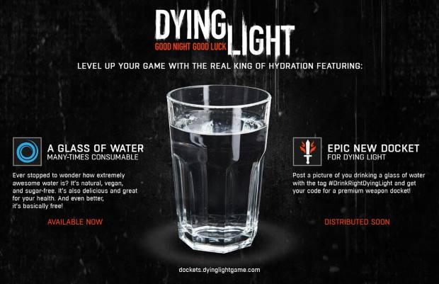 Dying Light - Concours verre d'eau
