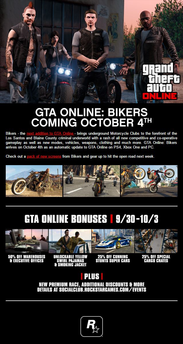 GTA Online Bikers Update October 4th