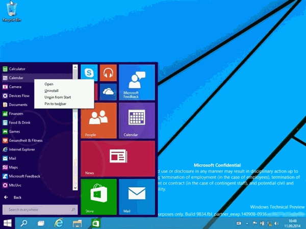 Windows 9 - Start Menu